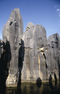 CHINA, Yunnan, Near Kunming, Stone Forest or Shilin. View of limestone pillars standing as high as