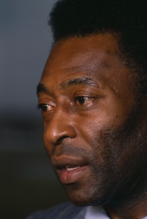 10037123 SPORT Ball Games Soccer Close up portrait of Brazilian footballer Pele.