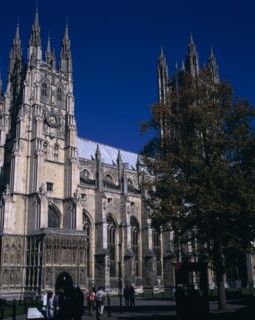 ENGLAND, Kent, Canterbury, Cathedral with tourists