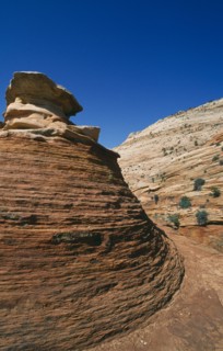 USA, Utah, Zion National Park, Eroded red coloured rock formations