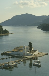 GREECE, Corfu, Vlacherna Convent.