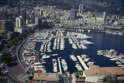 FRANCE, Cote d’Azur, Monte Carlo, Arial view over the harbour.