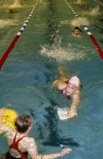 10034797 SPORT Water Sport Swimming Girls in pool during club swimming practice.
