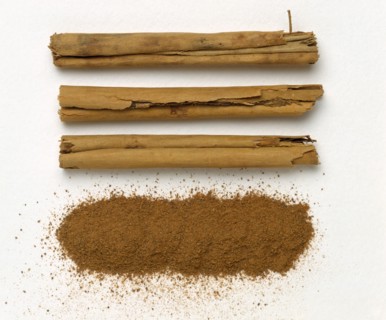 Food, Spices, Ground and curled cinnamon.
