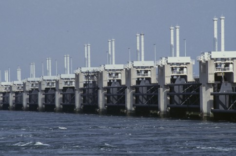 HOLLAND, Eastern Schelde, "Oosterschelde Dam, North Sea."