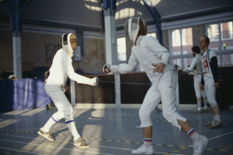 10127610 SPORT   Fencing Fencers in battle