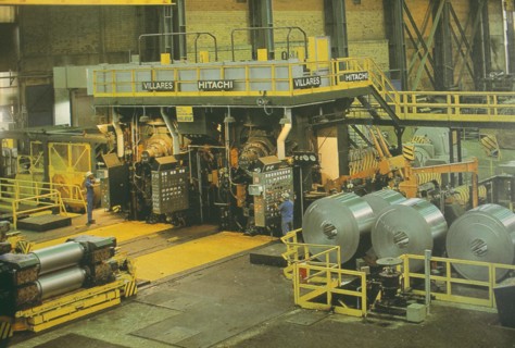 BRAZIL, Rio de Janeiro, Volta Redonda Steel Mill factory interior with workers.