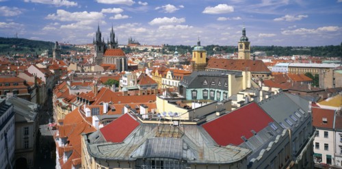CZECH REPUBLIC, Stredocesky, Prague , View over city rooftops.