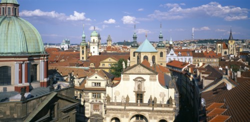 CZECH REPUBLIC, Stredocesky, Prague, View over city rooftops.