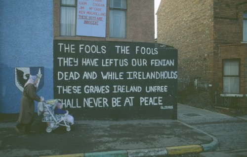 IRELAND,  North , Belfast, Mural quoting the words of P.H Pearse in the Beechmount Area.