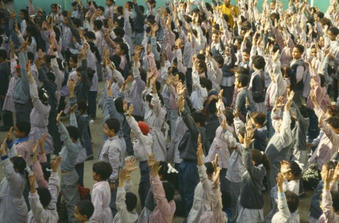 EGYPT, Cairo, Morning exercises in state school yard
