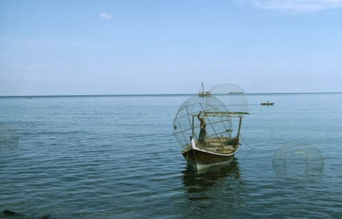 OMAN, Sharja, NOT IN LIBRARY Fishing boat with large nets