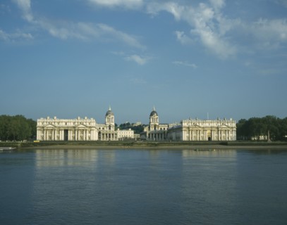 ENGLAND, London, Greenwich Royal Naval College View across Thames