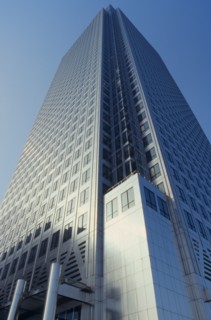 ENGLAND, London, "Canary Wharf. One Canada Square, tower viewed from the ground looking up at the