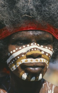 AUSTRALIA, General, Aborigine, Aboriginal man with painted face