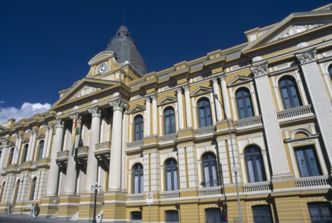 BOLIVIA, La Paz, Congress Building exterior.