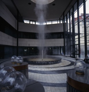 CZECH REPUBLIC, BOHEMIA , Karlovy Vary, Natural Spa interior fountain of steam Vridelni Kolonada