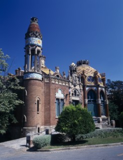 SPAIN, Catalonia, Barcelona, "Hospital de Sant Pau designed by Domenech I Montaner.  Ornate facade