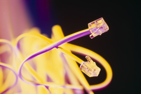 COMMUNICATIONS, Telephone, Detail, Telephone modem connectors.