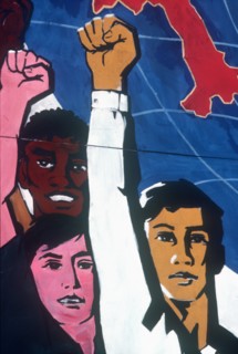 LAOS, Vientiane, Liberation poster at the Vientiane War Museum.
