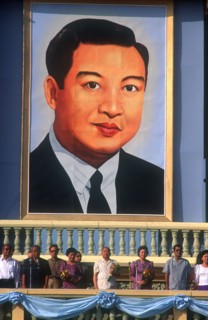 CAMBODIA, Phnom Pehn, Norodom Sihanouk addresses Phnom Pehn after the elections of November 1991.