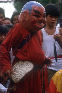 VIETNAM, Ho Chi Minh City , "Dancer in carnival head at Ton San village, celebrating Tet Nguyen