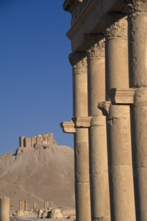 SYRIA, Central, Tadmur, View along colonnaded street with consoles projecting from each column and