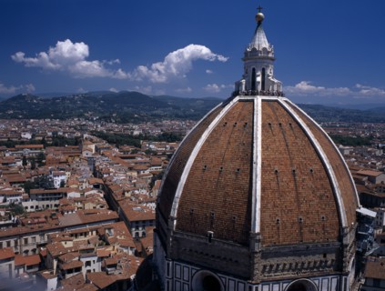 ITALY, Tuscany, Florence, "The Duomo.  Dome by Brunelleschi, completed in 1463 with view over the