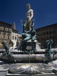 ITALY, Tuscany, Florence, "Piazza della Signoria.  Fontana di Nettuno, fountain designed by