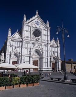 ITALY, Tuscany, Florence, Santa Croce Church  Neo-Gothic facade by Niccolò Matas added in 1863 with