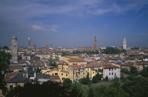 ITALY, Veneto, Verona, View over city rooftops.
