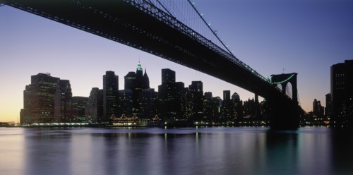 USA, New York State, New York, Lower Manhattan.  Post September 11 skyline from Brooklyn
