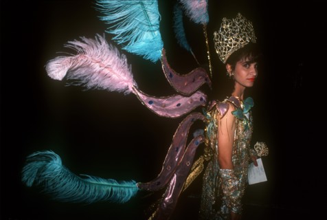 PUERTO RICO, San Juan, Contestant in Miss Puerto Rico beauty contest wearing exotic costume.