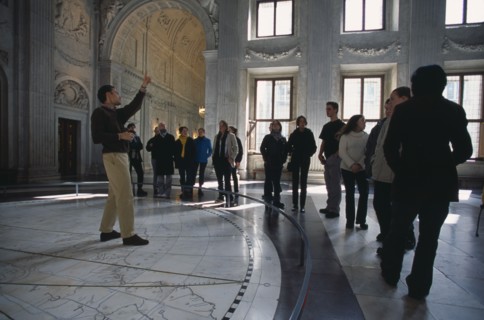 HOLLAND, Noord Holland, Amsterdam, "Visitors in the Citizens Hall of the Royal Palace, with tour
