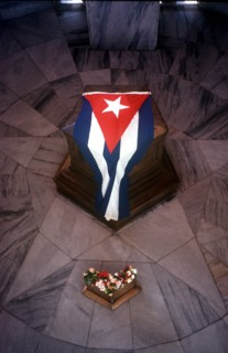CUBA, Santiago de Cuba, Santiago, The tomb of Jose marti with the Cuban flag draped over it