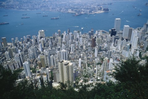 HONG KONG, General View, Aerial view over the city from Victoria Peak