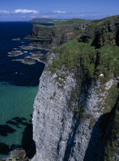 IRELAND, North, County Antrim, Whiterocks Bay with chalk stacks in geological A.S.S.I. or Area of