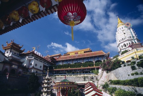 MALAYSIA, Penang, Kek Lok Si Temple, "General view of the temple complex with Ban Po, the Pagoda of
