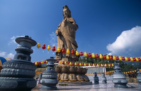 MALAYSIA, Penang, Kek Lok Si Temple, "Bronze statue of Kuan Yin or Avalokiteshvara, the male