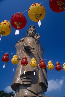 MALAYSIA, Penang, Kek Lok Si Temple, "Bronze statue of Kuan Yin or Avalokiteshvara, the male