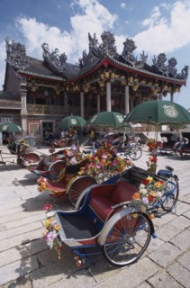 MALAYSIA, Penang, Georgetown, "Koo Kongsi, the Dragon Mountain Hall. Exterior of clan house with