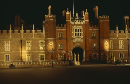 ENGLAND, London, Hampton Court lit up at night