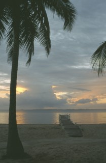 BELIZE, Beach, Jetty at sunset