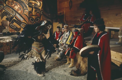 CANADA, British Columbia, Kwakiutl, Bird Dance of the native Indian Kwakiutl tribe