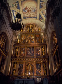 SPAIN, Madrid State, El Escorial, Palace of San Lorenzo de El Escorial. Main altar in the Monastery