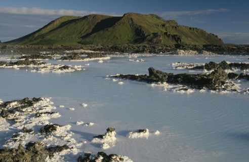 ICELAND, Gullbringu, Reykjanes Peninsula, Blue Lagoon at Svartsengi geo thermal power station.  Hot