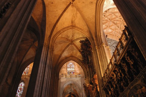 SPAIN, Andalucia, Seville, Interior view of Seville Cathedral
