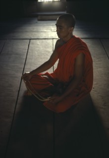 MYANMAR, People, Meditating monk.