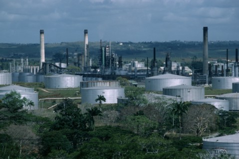 WEST INDIES, Trinidad, Pointe a Pierre, Texaco oil refinery.