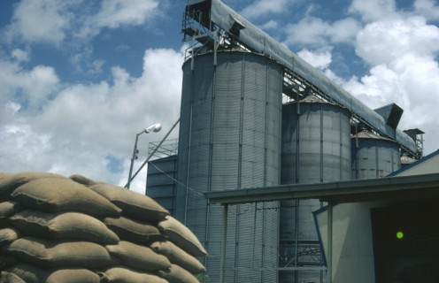 GUYANA, Industry, Sugar factory exterior.